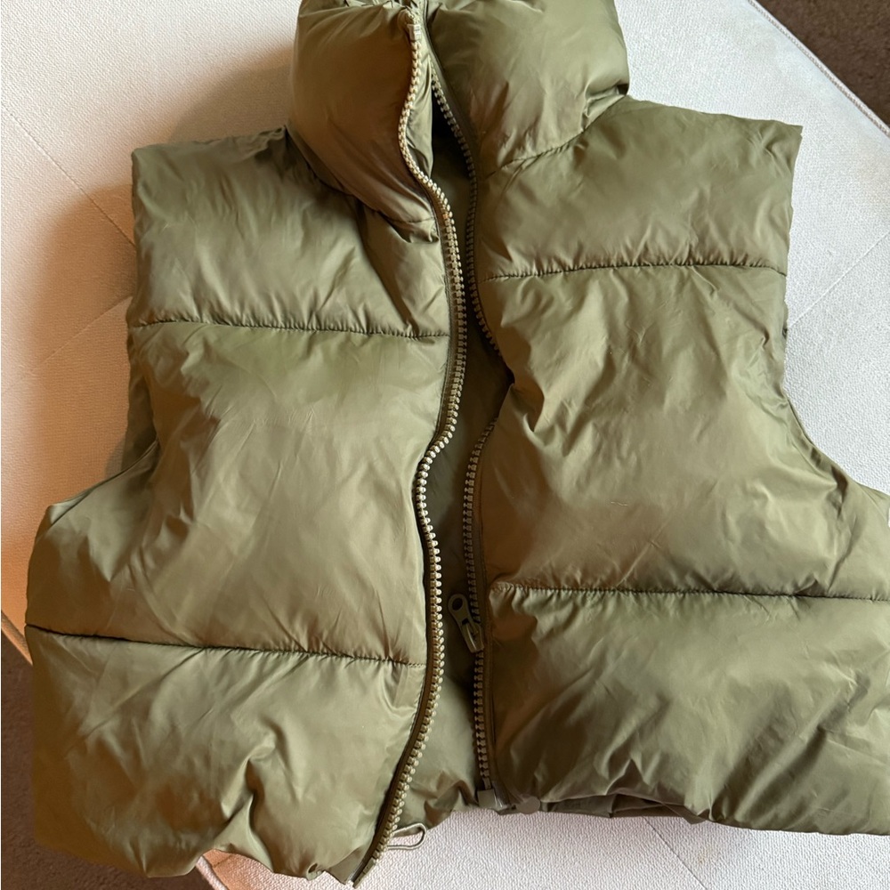 Olive Green Puffer Vest